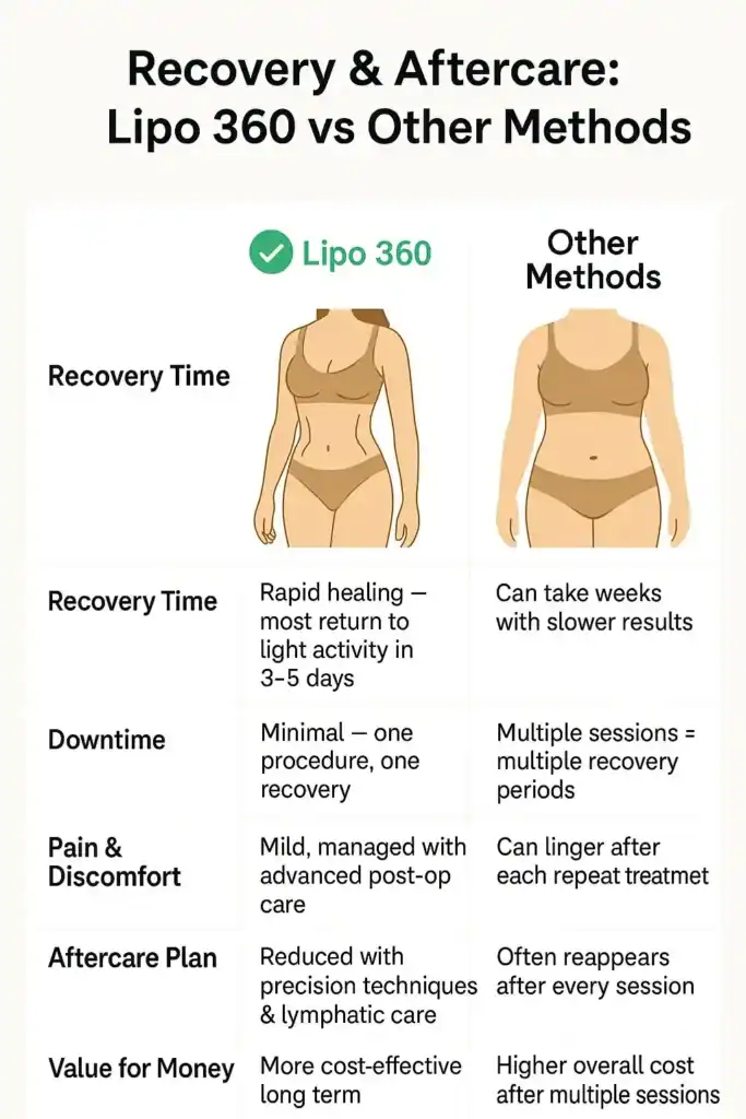 Recovery and Aftercare for Fat-Dissolving Surgery 2 Table to show fat dissolving injection aftercare Maidstone